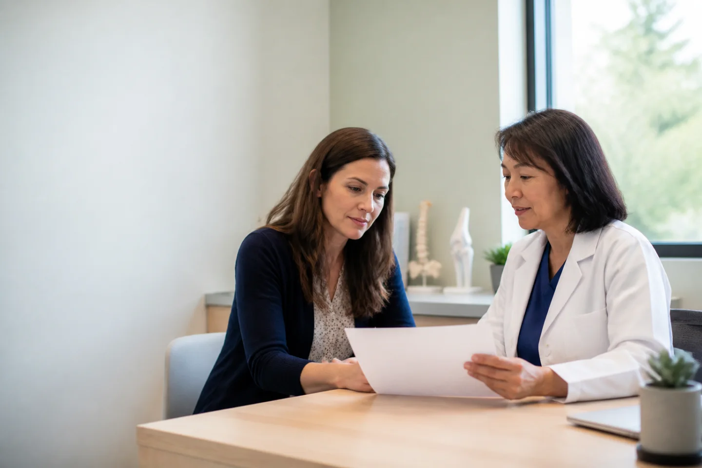 Illustrative spine care consultation