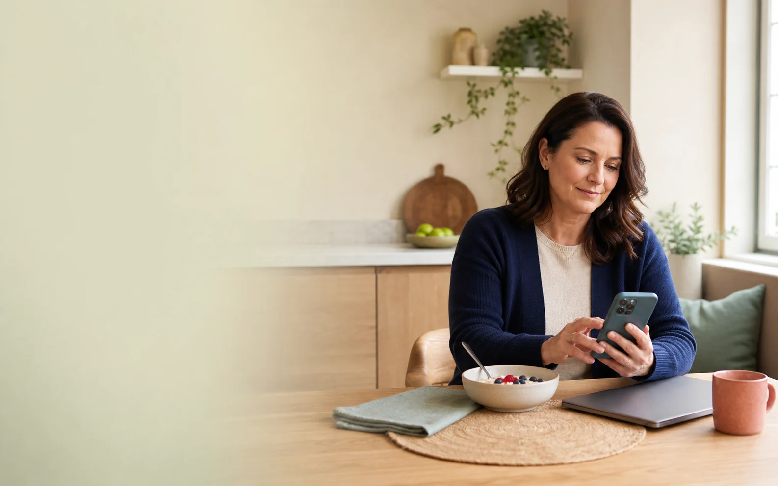 Patient reviewing an online weight-management care program